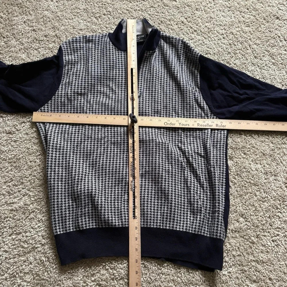 Glenmuir 1/4 Zip Sweeter‎ Pullover Golf Men's XL Gray Multi Color Preppy Pattern